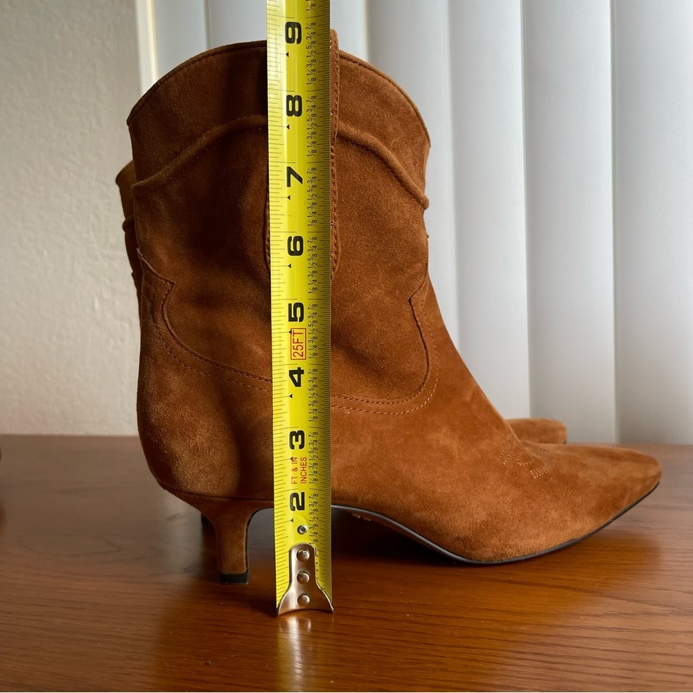 Sam Edelman Taryn Suede Western Ankle Boots Kitten Heel Brown Size 8.5 - Picture 15 of 15